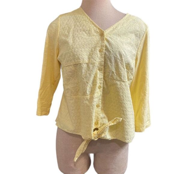 Chico’s Yellow Tunic Top Blouse Size 1 US Small - Picture 1 of 8